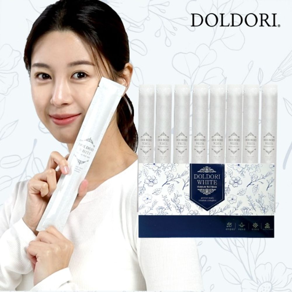 CELLVIOCOS DOLDORI White Moisture Roll Mask Pack 8pcs Vitamin Tone-Up Hydrating K-Beauty Skincare _ Made in Korea